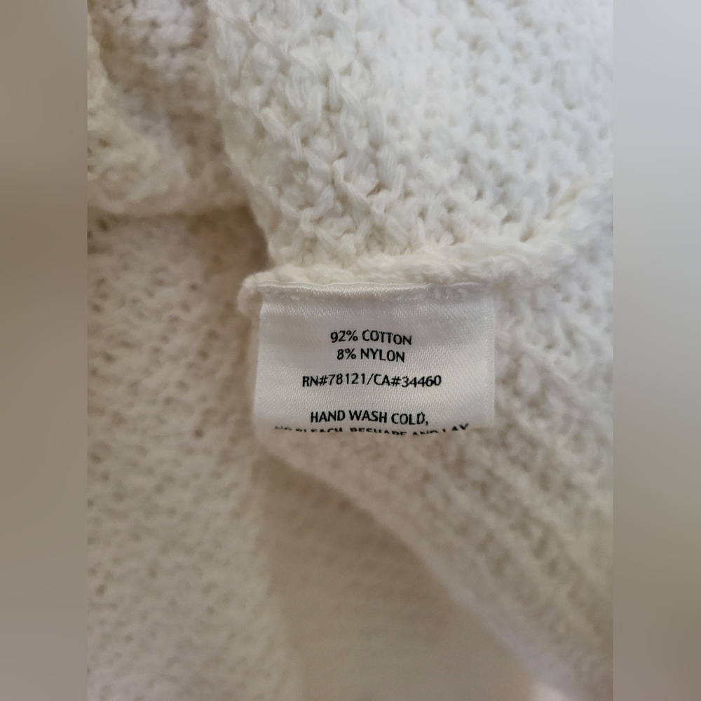 Eileen Fisher White Cotton/Nylon Sweater Sz XL - Picture 4 of 4